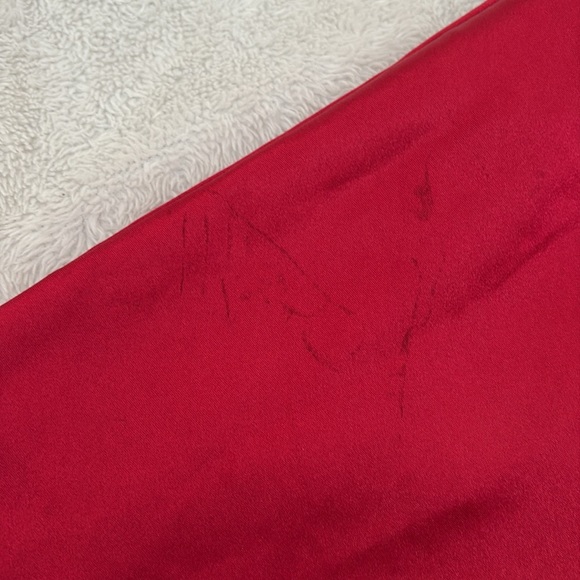 Y2K Red Satin Slip Dress – Size 14 | Lace Trim | Feminine Glam | Flawed - Picture 7 of 8